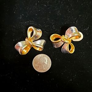 Golf and Silcer Bow Earrings